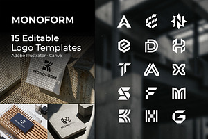 MONOFORM - Geometric Logo Templates, a Branding & Logo Template by Antgev