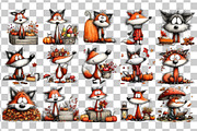Quirky Autumn Fox Watercolor Clipart, an Animal Illustration by Nicolle's Colorful Art (Thumbnail 3 of 4)