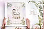 Dino Party watercolor set, an Animal Illustration by Peace ART (Thumbnail 9 of 10)