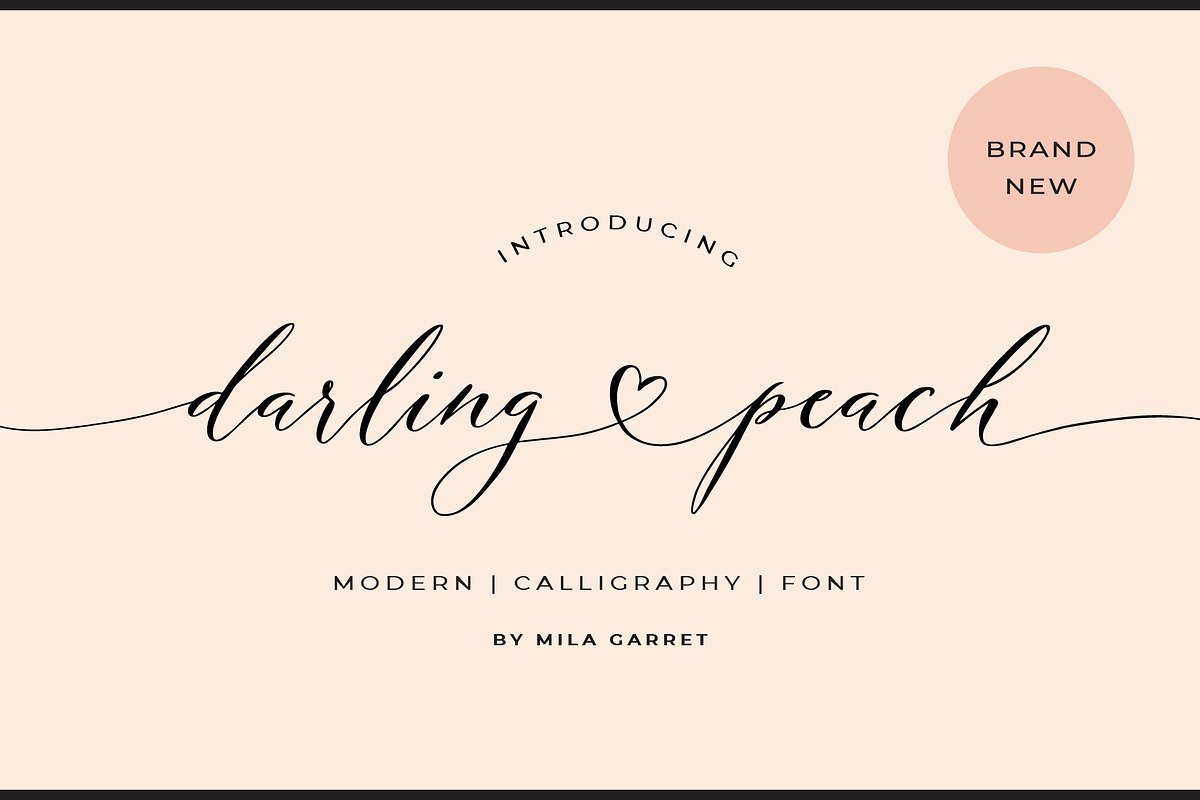 Darling Peach Wedding Heart Script, a Script Font by Mila Garret (Photo 1 of 16)