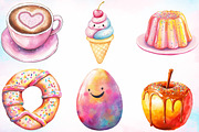 Watercolor Kawaii Glitter Food PNG, an Illustration by Canvas Craft (Thumbnail 2 of 4)