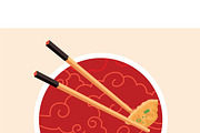 Hand Drawn Flat Gyoza, a Food Illustration by MISS CHATZ (Thumbnail 3 of 3)