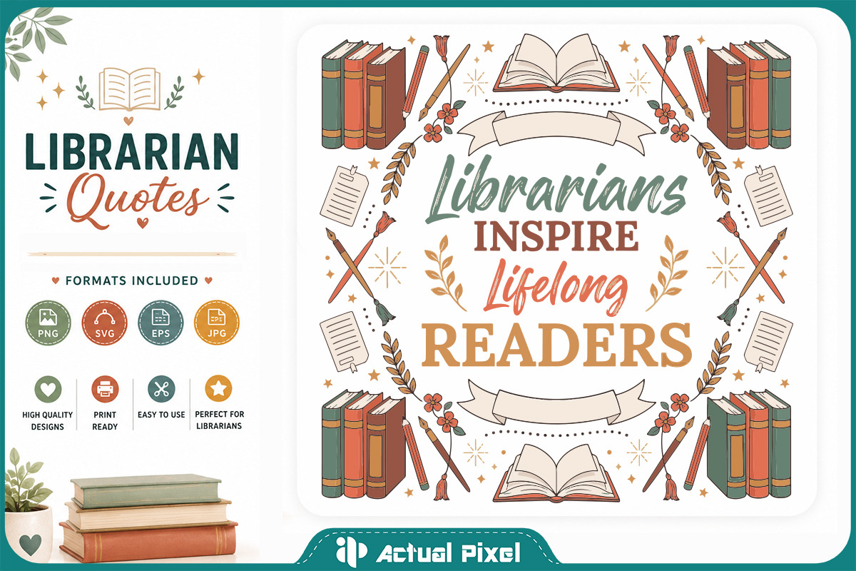 Librarian Quotes Bundle, an Object Graphic by Actual Pixel (Photo 10 of 20)