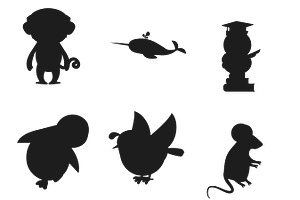 Cartoon Animal Silhouettes Set 7