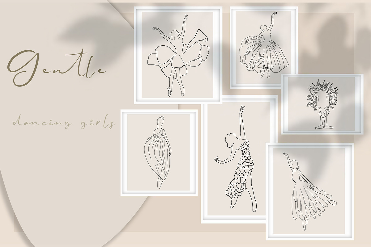 Watercolor and vector Ballerinas, a Decorative Illustration by AnastasiyaOleynik (Photo 4 of 8)