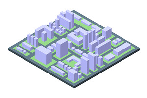 Isometric clean city map. Abstract, an Object Illustration by Valerie Bodnar