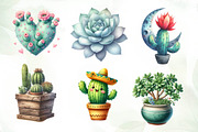 Watercolor Cactus and Succulents, an Illustration by CreationArt (Thumbnail 2 of 5)