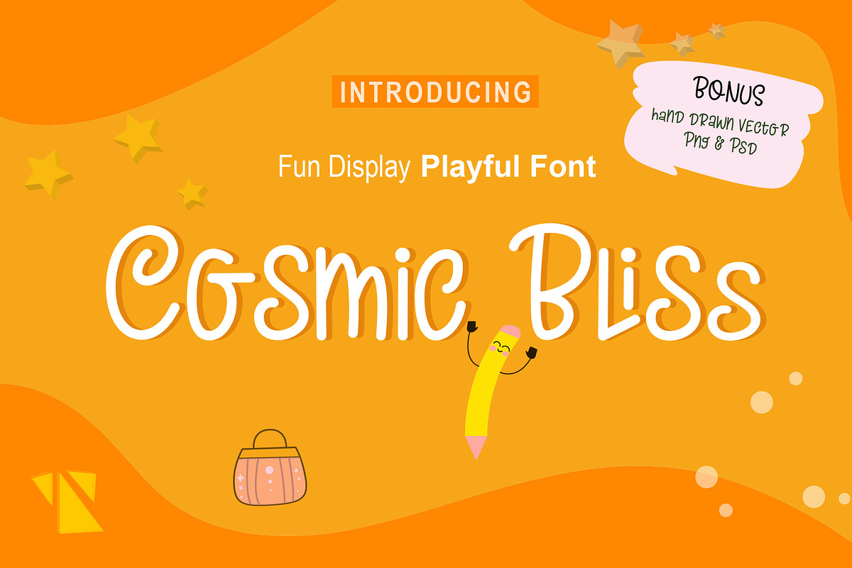 Cosmic Bliss Playful Font, a Script Font by Yuby Creative (Photo 1 of 7)