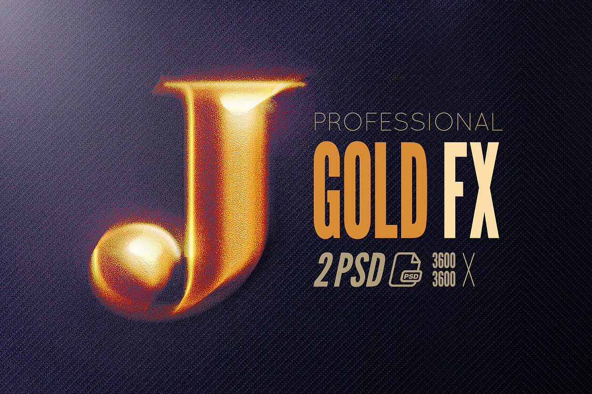HD Photoshop Gold, text logo FX, a Layer Style Add-On by Giallo (Photo 1 of 15)