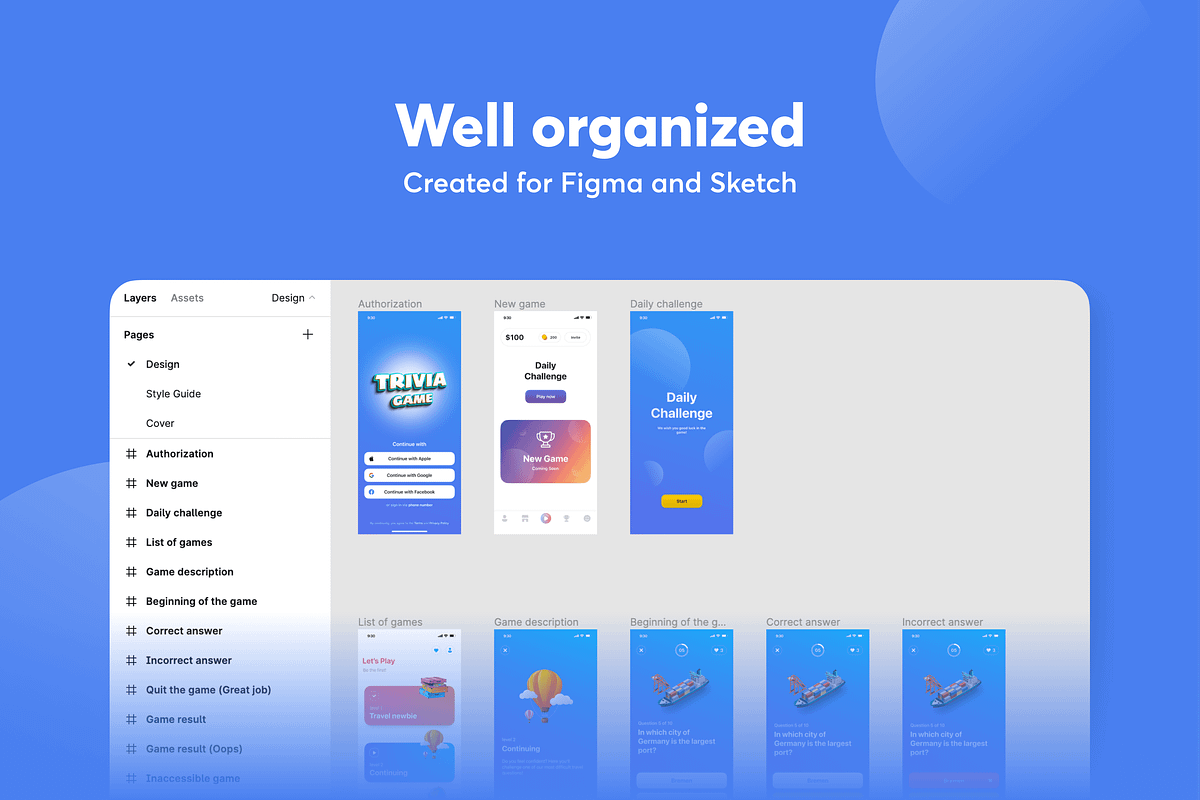 Quiz Game App | Trivia App UI Kit, an UI Kit Template by yoframe (Photo 4 of 5)