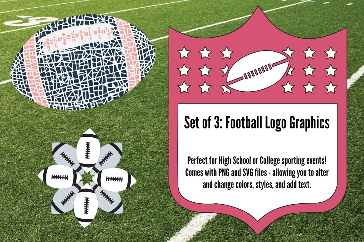 Girly Football Logo Graphics, a Sport Illustration by Sabrina Signorelli