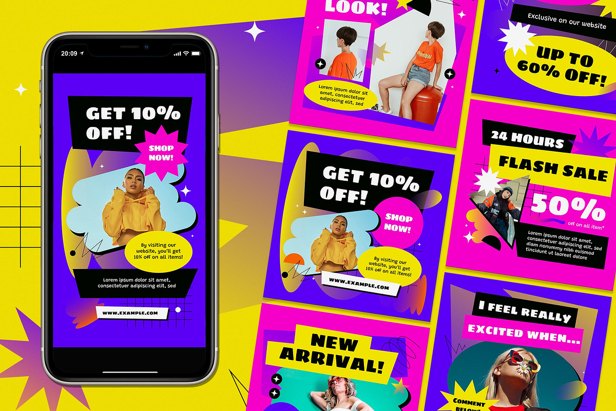 Blue End of Year Sale Instagram Set, a Social Media Template by Aiyari Graphic (Photo 1 of 3)