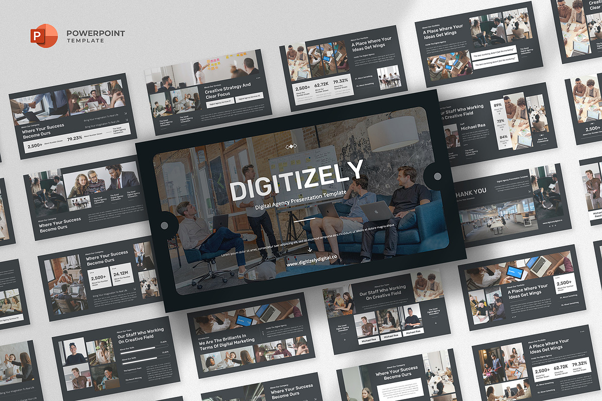 Digital Agency Powerpoint Template, a Presentation Template by fluffstudio (Photo 1 of 4)