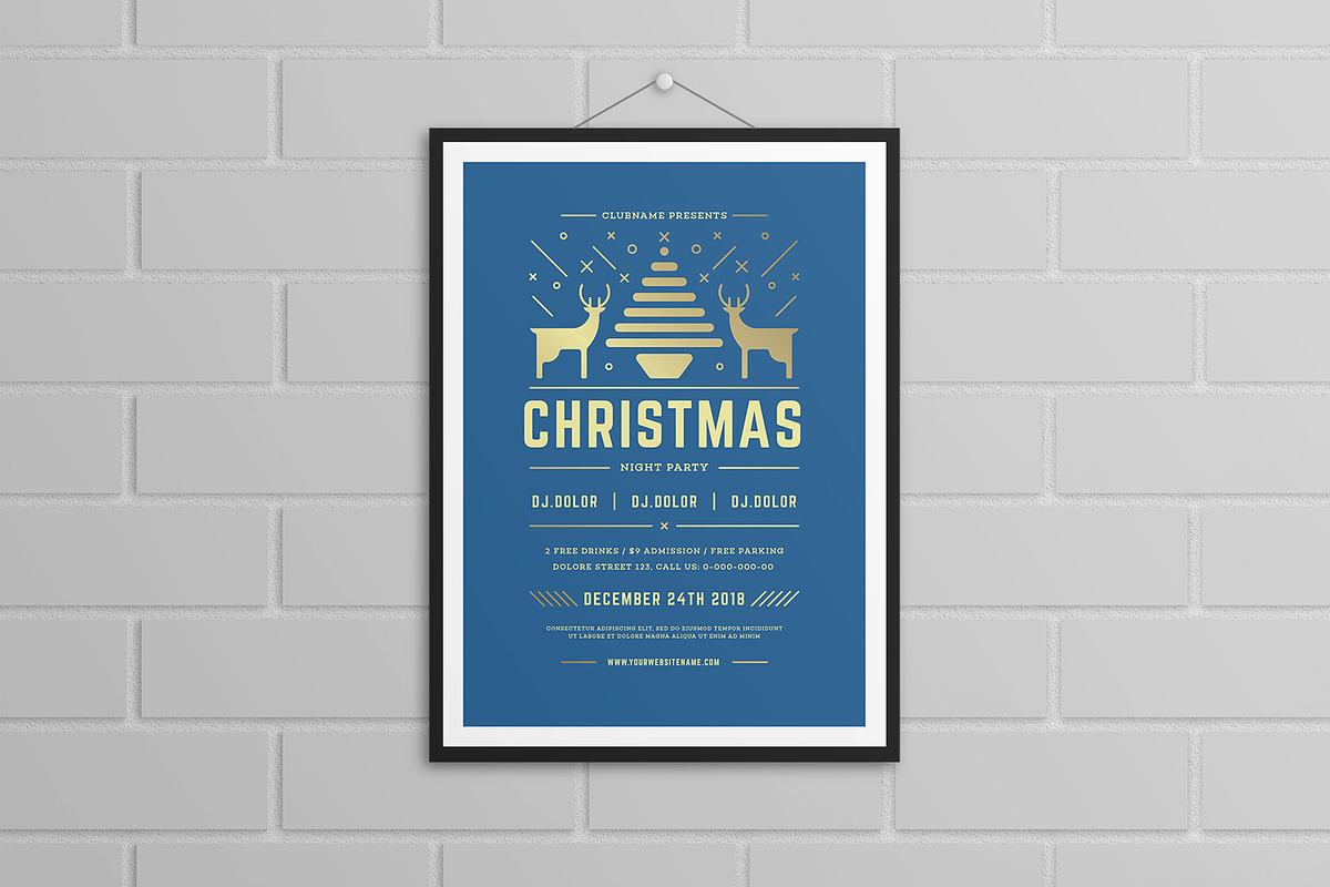 Christmas party invitation flyer, a Flyer Template by Vasya Kobelev (Photo 4 of 5)