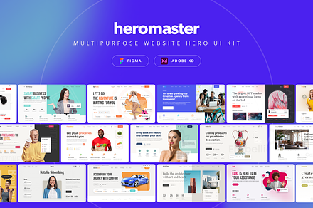 Multipurpose Website Hero UI Kit, an UI Kit Template by peterdraw