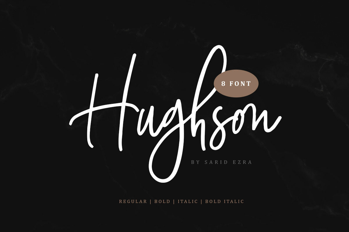 Hughson Script (8 Fonts), a Script Font by Sarid Ezra (Photo 10 of 10)