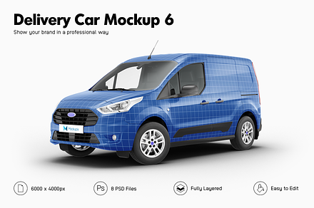Delivery Car Mockup 6, an Advertising Mockup by Mockupix