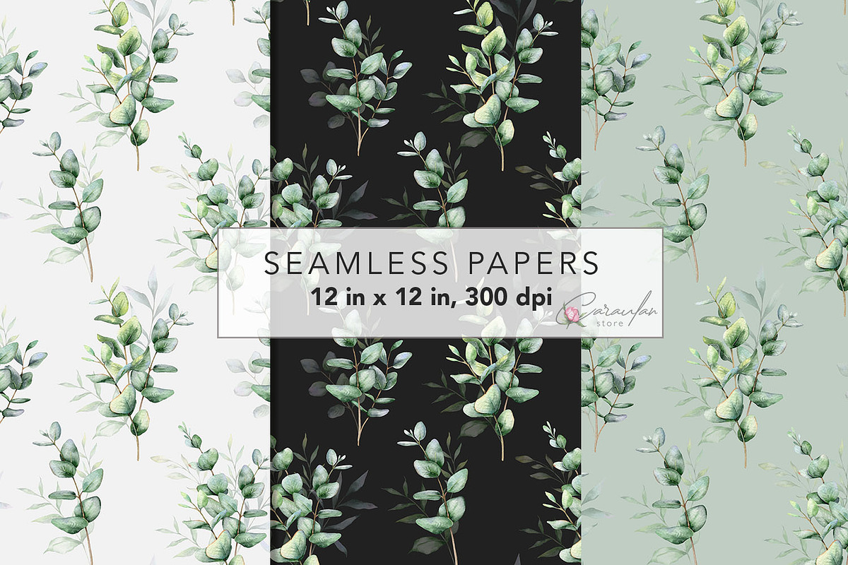 Eucalyptus Watercolor, an Object Illustration by CaraulanStore (Photo 15 of 19)