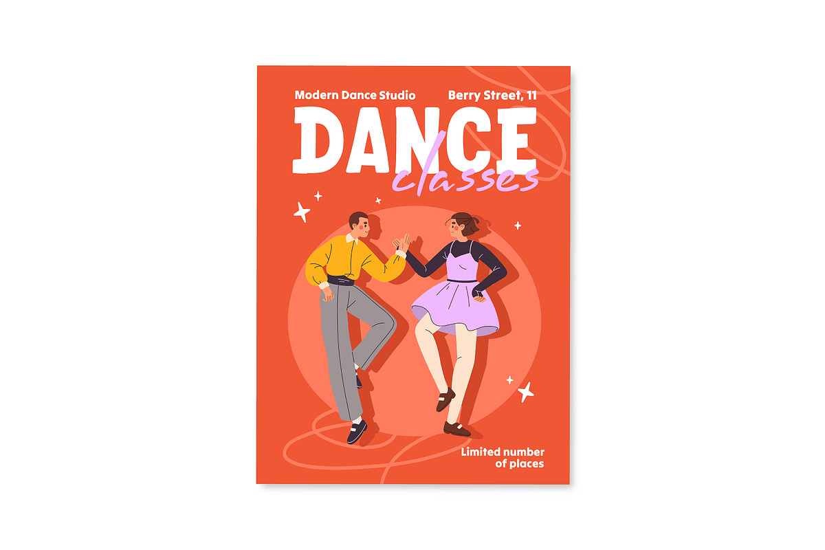 Dancing people. Dancers set, posters, a Person Illustration by PaperTrident (Photo 7 of 12)