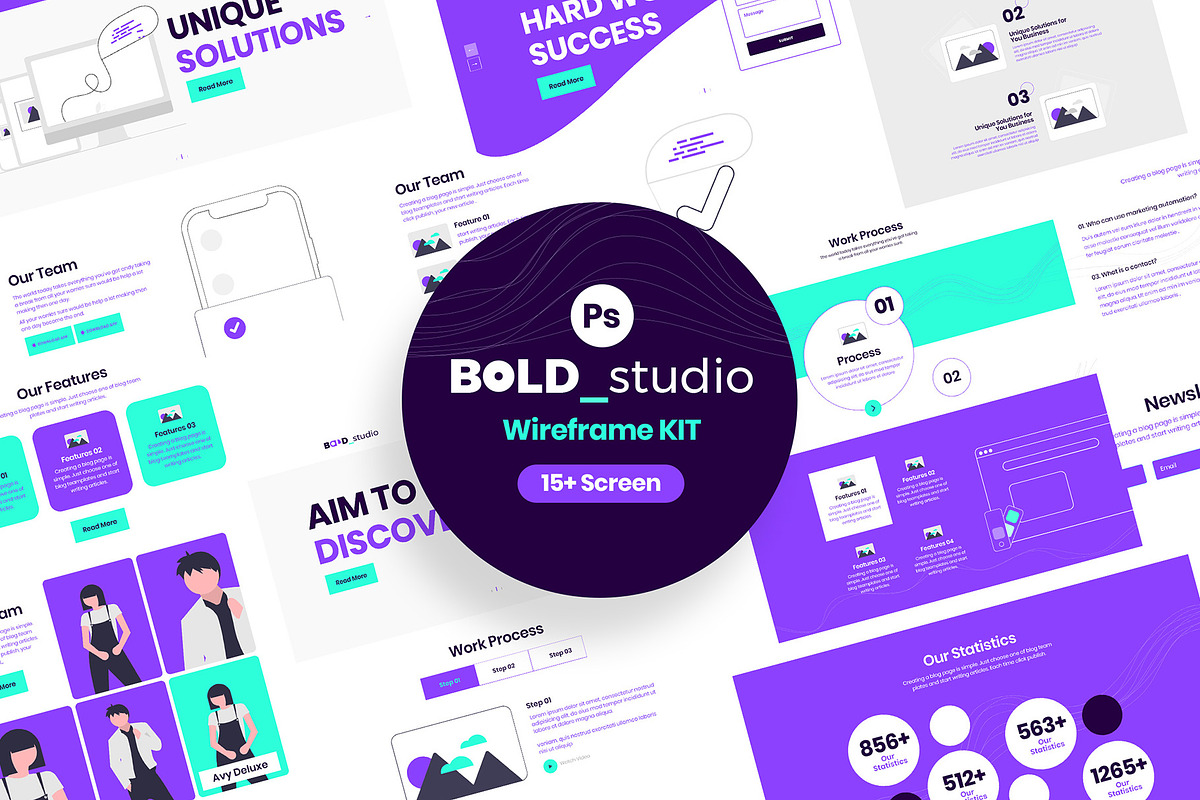 BoldStudio Wireframe Kit Template, a Wireframe Template by VictorThemes