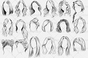 Photoshop Hairstyle Stamp Brushes, a Brush Add-On by sundrameda (Thumbnail 3 of 6)