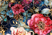 JEWELED BLOSSOMS. Seamless Patterns, a Texture Illustration by RefinedFantasyStudio (Thumbnail 2 of 8)