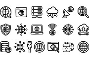 Modern Internet Network Icon Set, an Illustration by designvectx (Thumbnail 1 of 3)