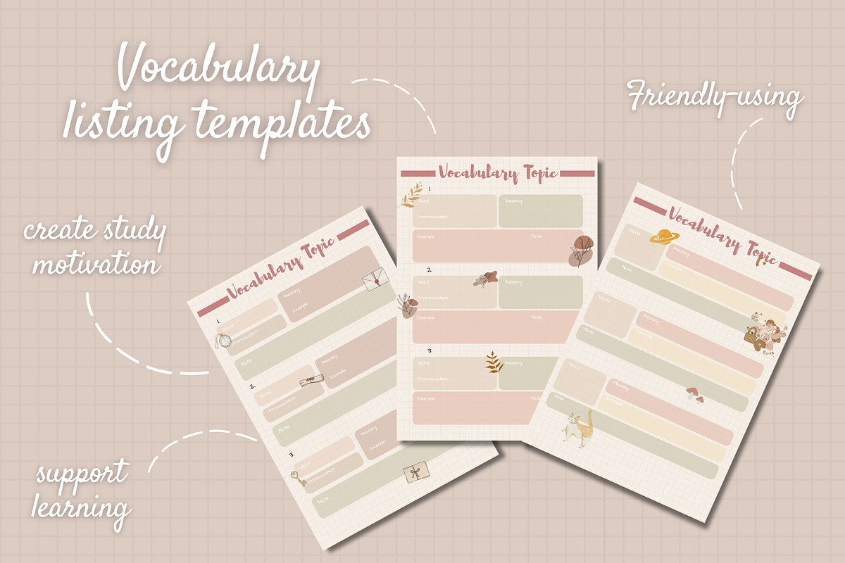 Vocabulary listing Templates, a Templates & Theme by Sparklingdesign4 (Photo 1 of 2)