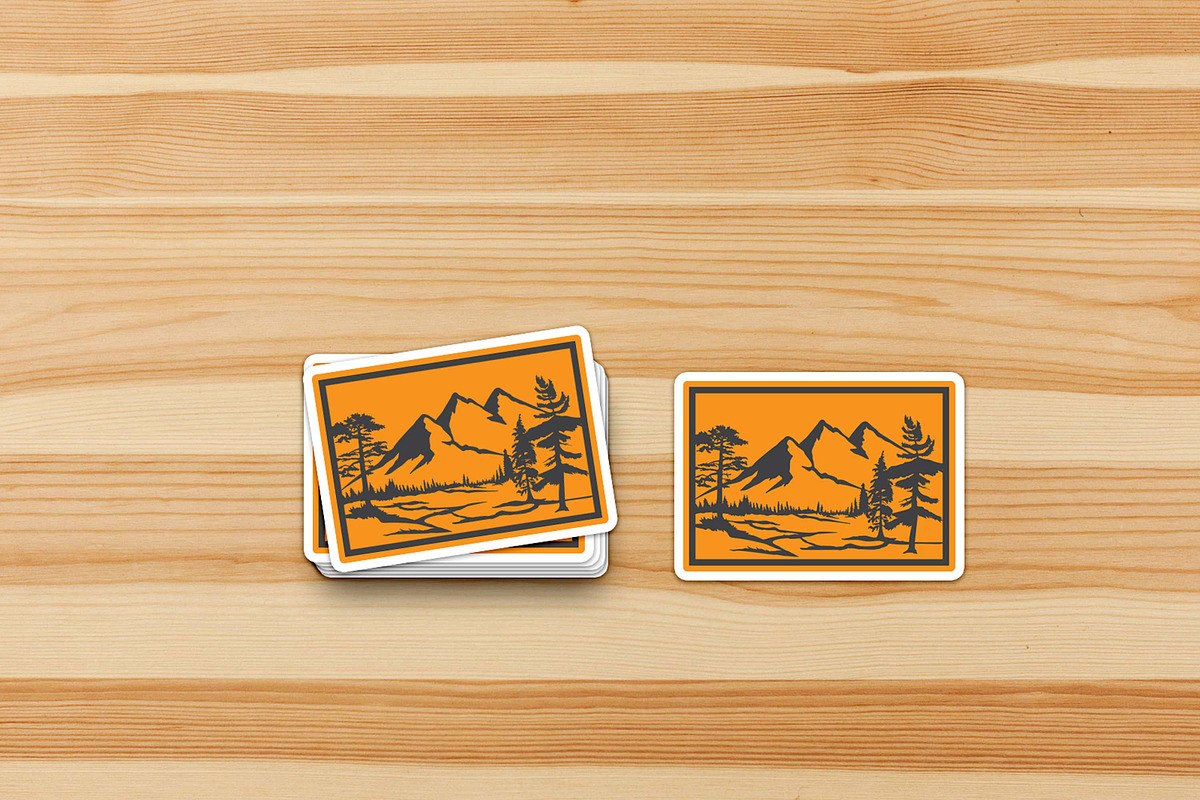 Mountain Scenes Silhouettes Vector 3, an Object Illustration by Seaquint (Photo 5 of 5)