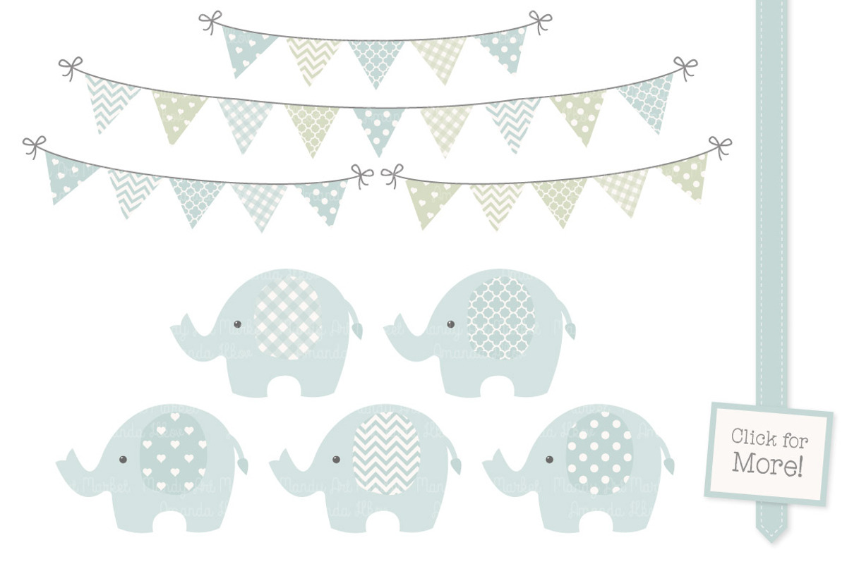 Boys Pastel Elephants & Patterns, an Illustration by Amanda Ilkov (Photo 2 of 3)