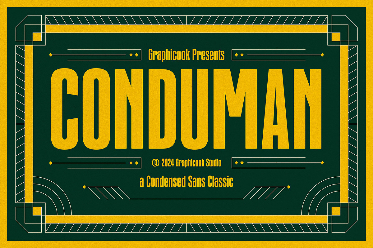 Conduman, a Sans Serif Font by graphicook (Photo 1 of 10)
