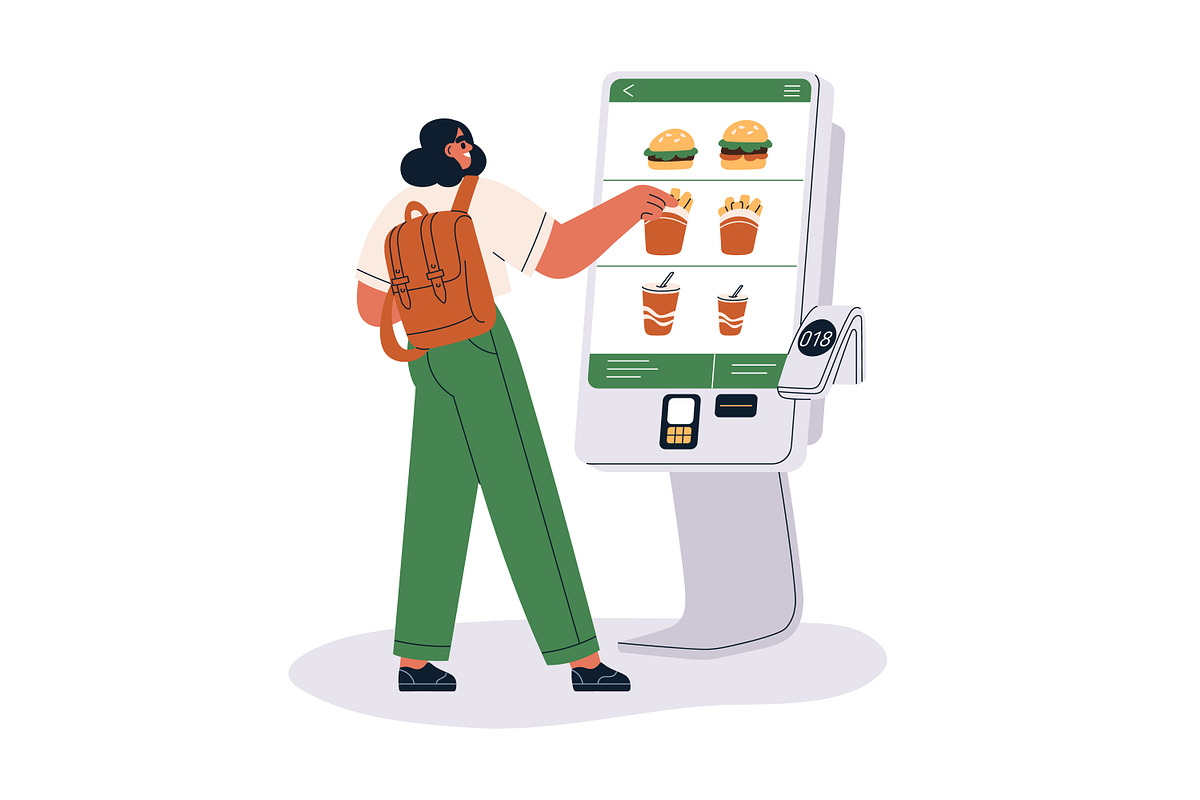 People use ordering kiosks set, a Technology Illustration by Good Studio (Photo 3 of 9)