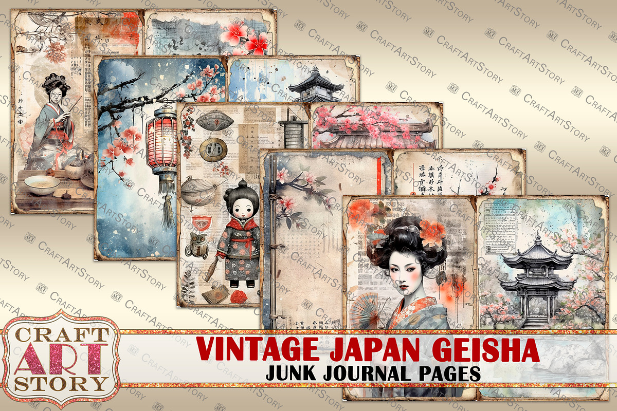 Japan Geisha Junk Journal picture, a Person Illustration by CraftArtStory (Photo 4 of 5)