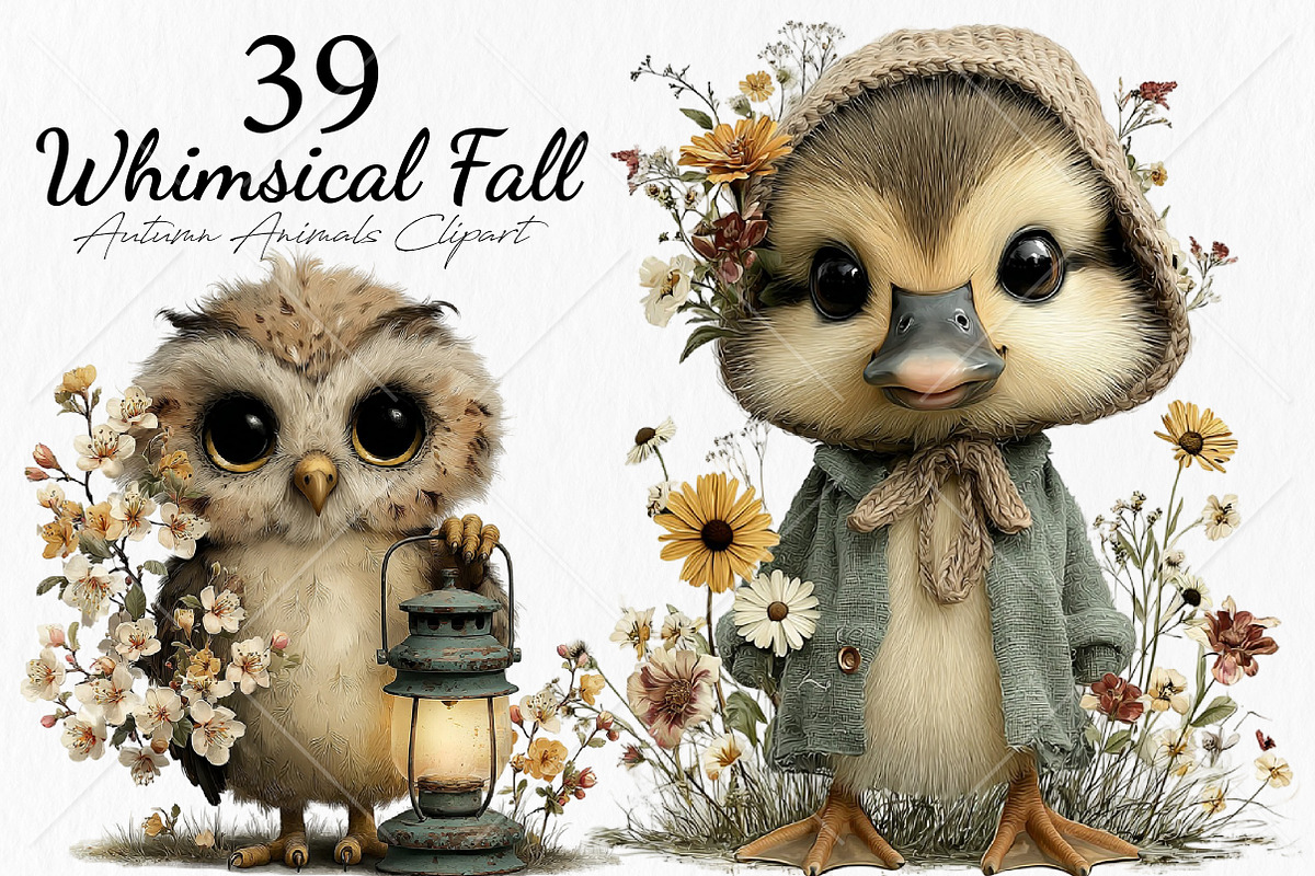 Whimsical Fall Autumn Animals PNG, a Seasonal Illustration by Canvas Craft (Photo 1 of 10)