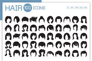Hairstyle and Wig Illustrations Set, an Illustration by Designfour
