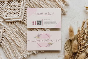 Floral Business Card Canva Template, a Business Card Template by Arslan