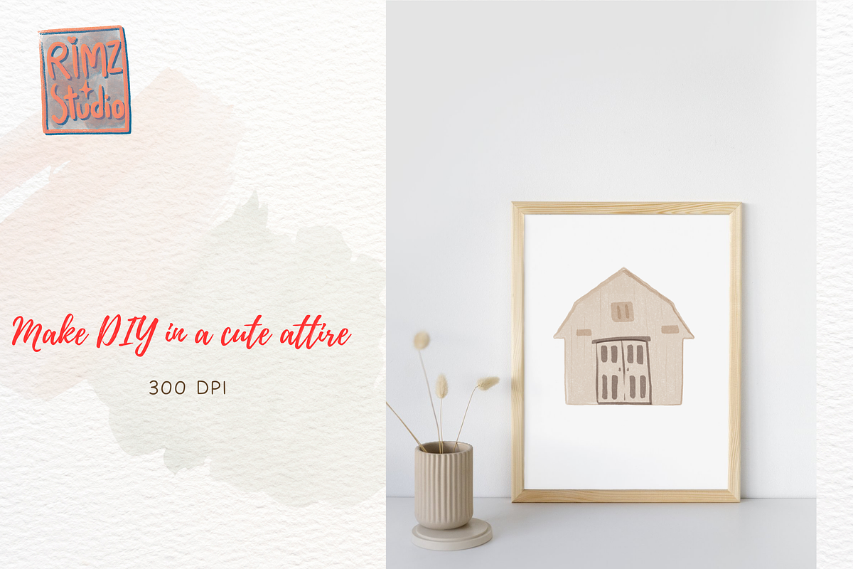 Watercolor Countryside House clipart, an Illustration by RimzStudio (Photo 4 of 5)