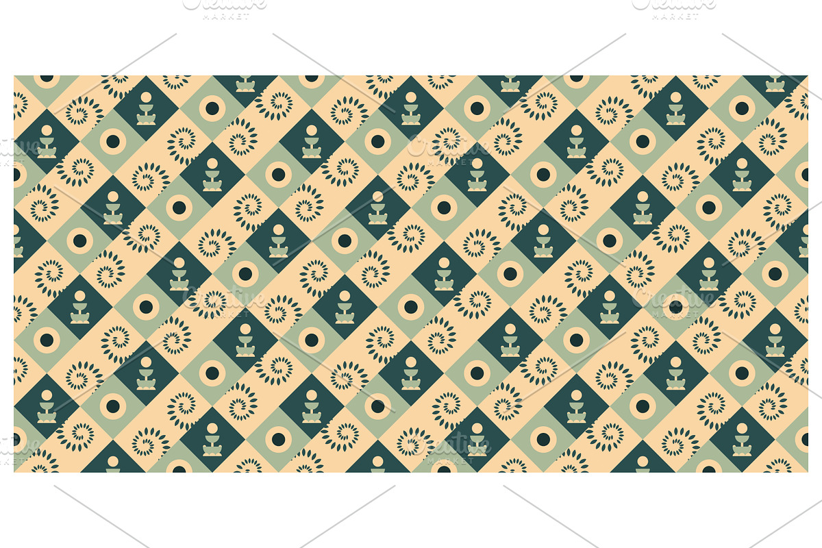 Geometric Emerald and Beige, a Decorative Illustration by Creative Backgrounds