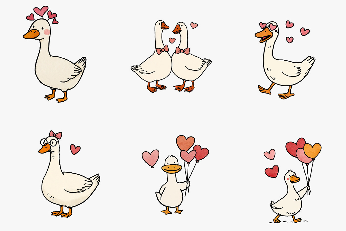 Goose valentine clipart, an Illustration by CreationArt (Photo 6 of 6)