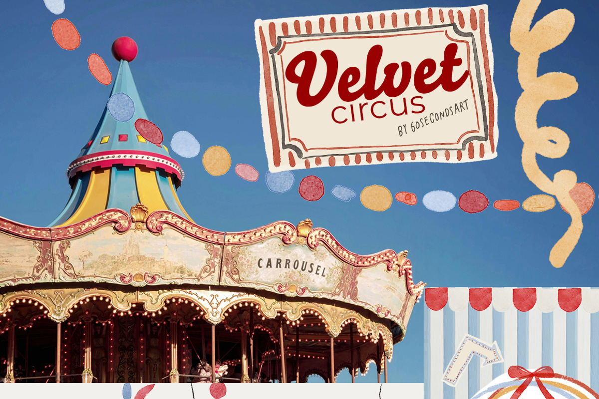 Whimsical Watercolor Circus clipart, a Decorative Illustration by 60secondsArt (Photo 3 of 10)