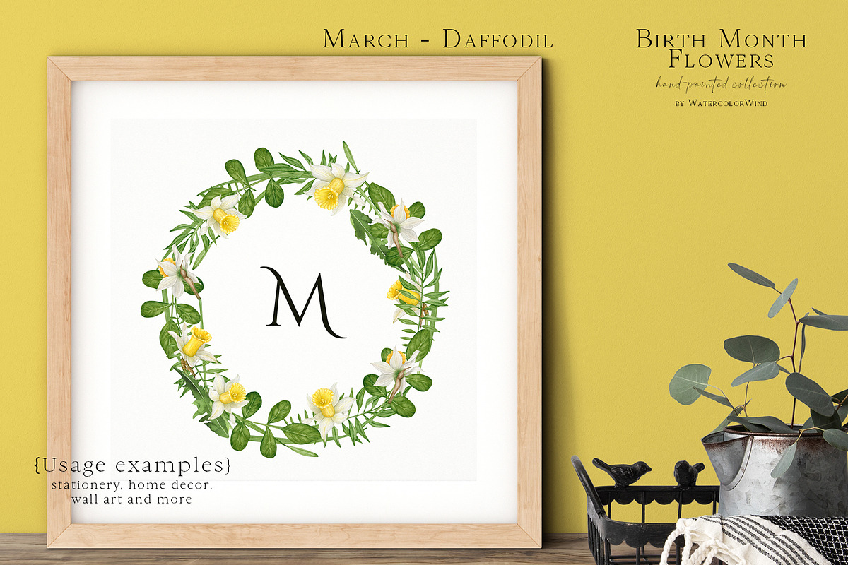 Daffodil Birth Month Flower Clipart, an Illustration by Ksenia Shmakova (Photo 2 of 7)