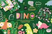 Dino cliparts and patterns, an Animal Illustration by avdnadi (Thumbnail 1 of 10)