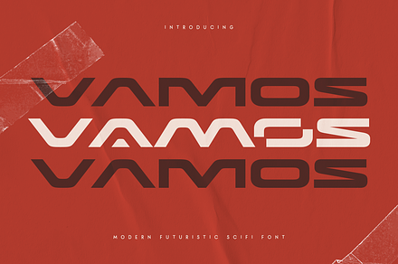 VAMOS - Modern Futuristic Scifi Font, a Sans Serif Font by Hamz Studio