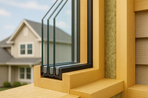 Double glazed window section close-u, a Photo by Dvoevnore photos