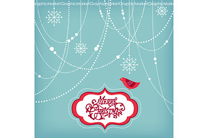 Christmas Clip Art, bird, garlands