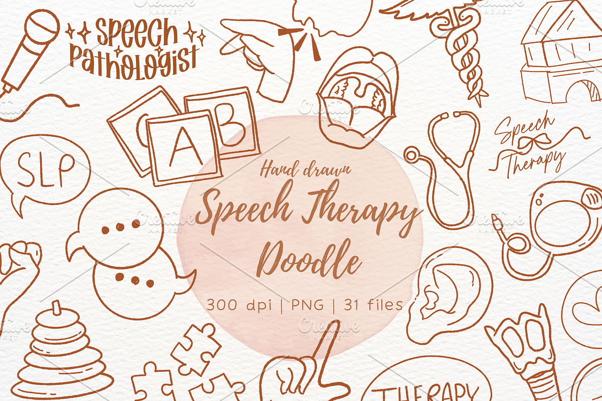 Hand-Drawn Speech Therapy SLP doodle, an Object Illustration by RimzStudio (Photo 1 of 5)