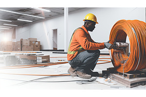 site reel of cable ai generated, an Industrial Photo by pikepicture