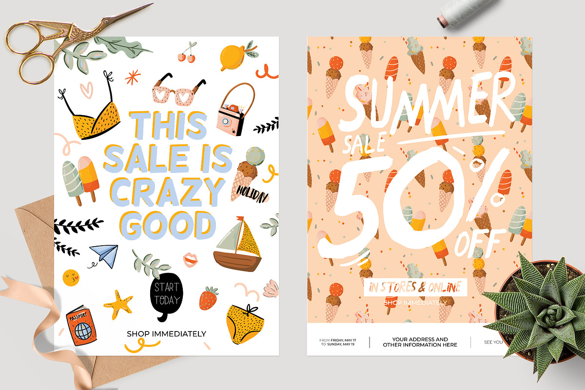 Summer Sale Posters, an Object Graphic by Ruslana Lubenets (Photo 5 of 10)