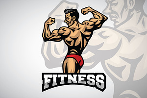 Gym Muscle Man Bodybuilder Logo, a Branding & Logo Template by vectorfarmer