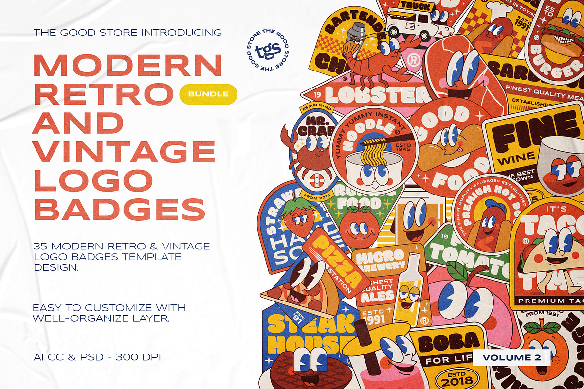 Illustration Logo Badges Bundle #2, a Branding & Logo Template by The Good Store (Photo 1 of 10)